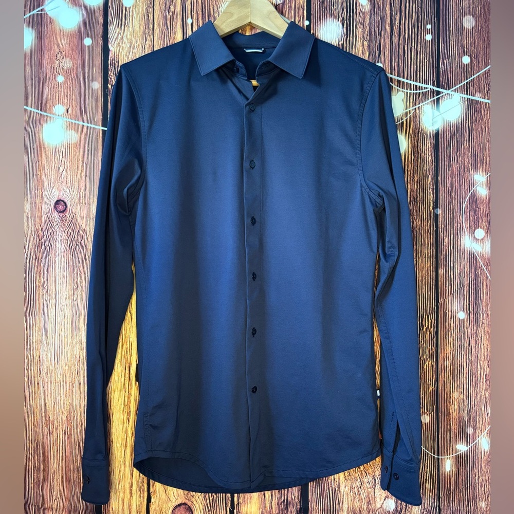 Kit and Ace Navy Blue Casual Button Down Shirt